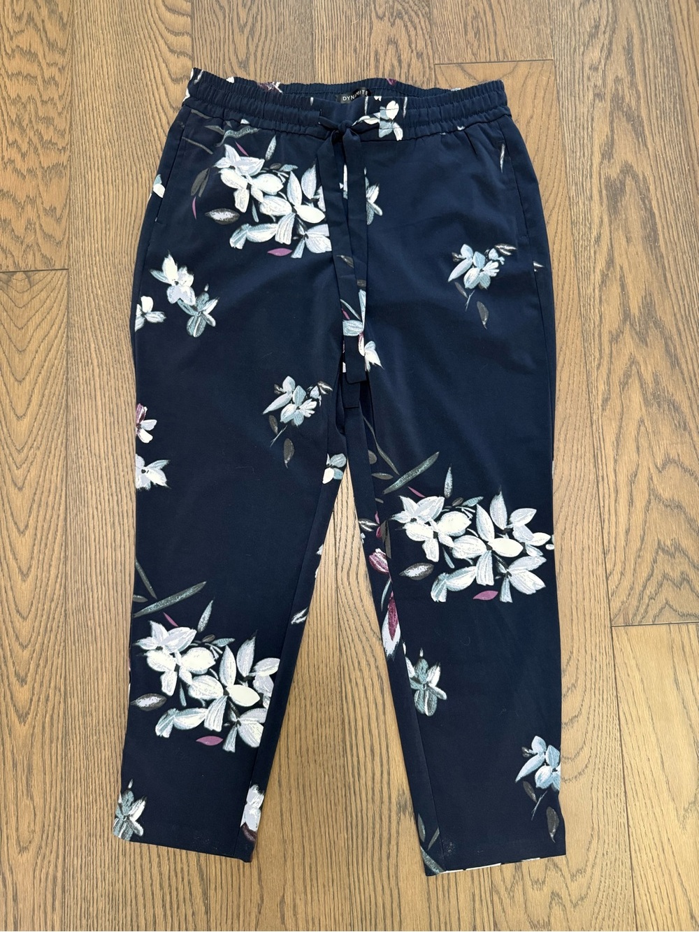 Dynamite Navy Floral Drawstring Trousers